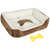 Pet Dog Bed Soft Warm Fleece Puppy Cat Bed Dog Cozy Nest Sofa Bed Cushion Mat For S/M Dog - Brown