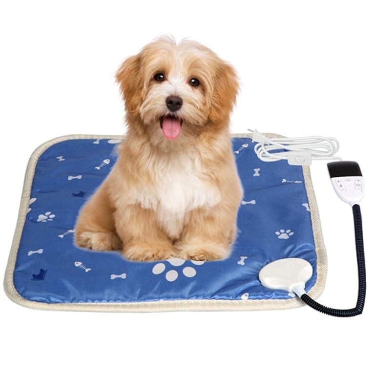 Pet Heating Pad Electric Dog Cat Heating Mat Waterproof Warming Blanket With 86-141℉ Adjustable Temperature 0-12 Timer Digital Display Chewing-Resista