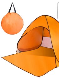 Pop Up Beach Tent Sun Shade Shelter Anti-UV Automatic Waterproof Tent Canopy For Outdoor Beach Camping Fishing P - Orange
