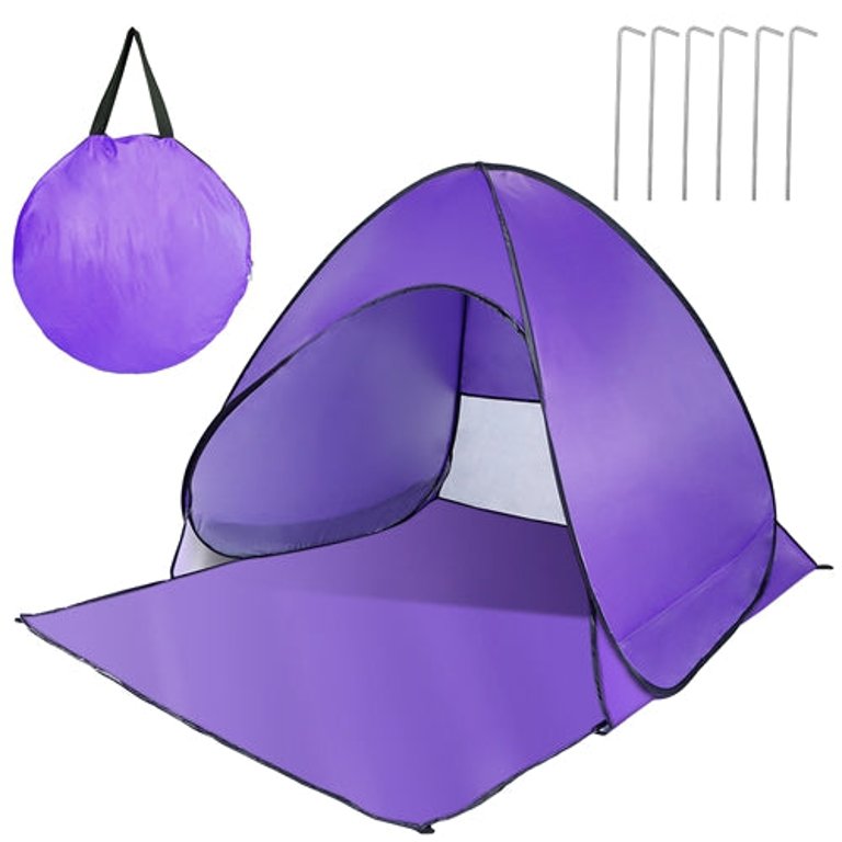 Pop Up Beach Tent Sun Shade Shelter Anti-UV Automatic Waterproof Tent Canopy For Outdoor Beach Camping Fishing P - Purple
