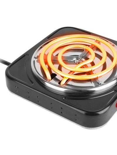 Fresh Fab Finds Portable 1000W Electric Single Burner Hot Plate Stove - Non Slip Feet, 5 Temp Adjustments - Black - 1 Burner product