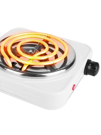 Fresh Fab Finds Portable 1000W Electric Single Burner Hot Plate Stove - Non Slip Feet, 5 Temp Adjustments - White - 1 Burner product