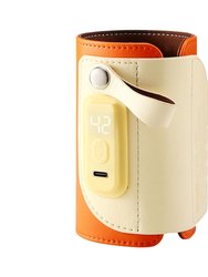 Portable Baby Milk Warmer - 5 Temp Handheld Bottle Warmer With Fast Charger - Perfect For Travel - Orange