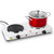 Portable Dual Electric Burner - 2000W, 5 Gear Temperature Control - White