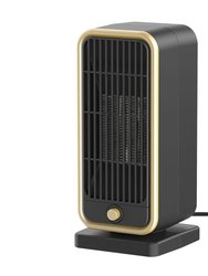 Portable Electric Heater - 500W PTC Ceramic, Overheating Protection, Tip Over Safety, 3S Heating - Ideal For 322 Sq FT Home Office - Black