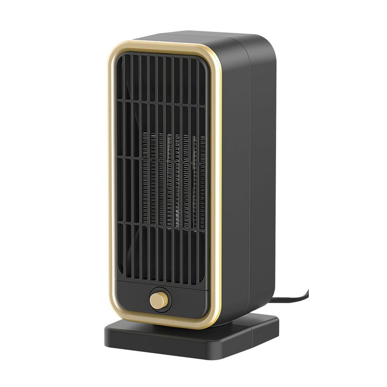 Portable Electric Heater - 500W PTC Ceramic, Overheating Protection, Tip Over Safety, 3S Heating - Ideal For 322 Sq FT Home Office - Black