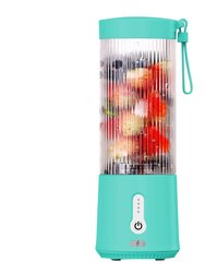 Portable Fruit Blender - 450ML/15.2OZ, 6 Blades, Rechargeable - Perfect For Shakes, Smoothies, And Juice - Mini Mixer For Outdoor, Gym, Office - Blue