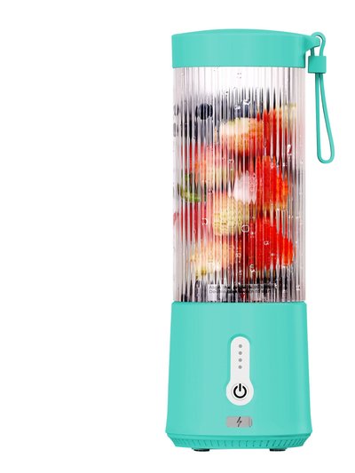 Fresh Fab Finds Portable Fruit Blender - 450ML/15.2OZ, 6 Blades, Rechargeable - Perfect For Shakes, Smoothies, And Juice - Mini Mixer For Outdoor, Gym, Office - Blue product