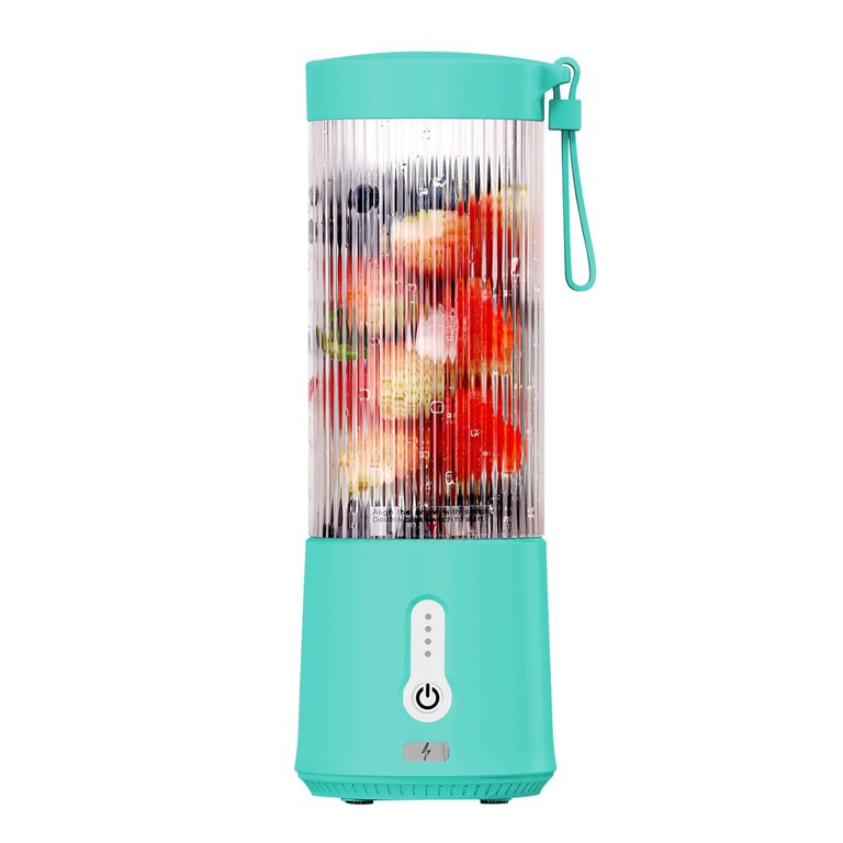 Portable Fruit Blender - 450ML/15.2OZ, 6 Blades, Rechargeable - Perfect For Shakes, Smoothies, And Juice - Mini Mixer For Outdoor, Gym, Office - Blue