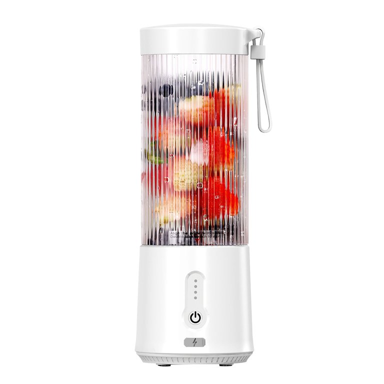 Portable Fruit Blender - 450ML/15.2OZ, 6 Blades, Rechargeable - Perfect For Shakes, Smoothies, And Juice - Mini Mixer For Outdoor, Gym, Office - White