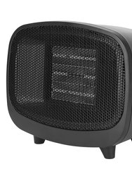 Portable Mini PTC Ceramic Space Heater - Tip-Over & Overheat Protection - Bedroom/Office - Indoor Use - Black