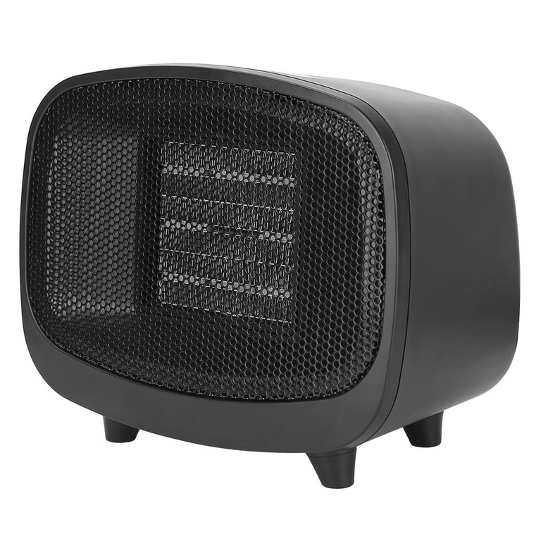 Portable Mini PTC Ceramic Space Heater - Tip-Over & Overheat Protection - Bedroom/Office - Indoor Use - Black
