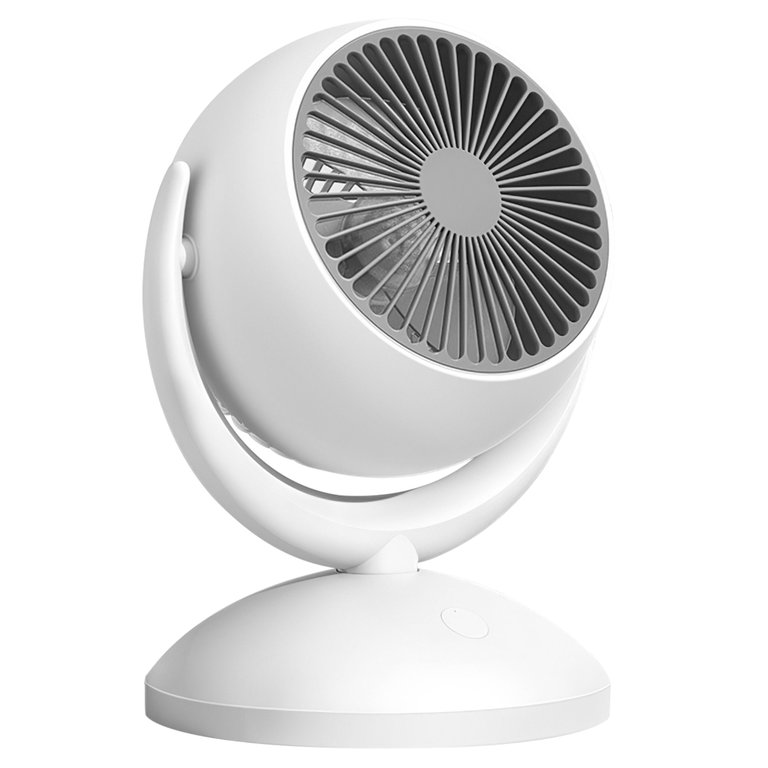 Portable Rechargeable Desk Fan - 4 Speeds, 360° Tilt, Quiet 40dB - Ideal for Home or Office - White