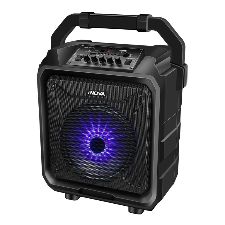 Portable Wireless Party Speaker With Disco Lights - Black