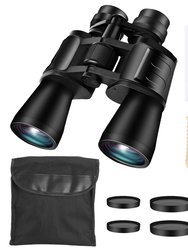 Portable Zoom Binoculars with FMC Lens Low Light Night Vision For Bird Watching Hunting Sports Events Concerts Adults Kids - Black