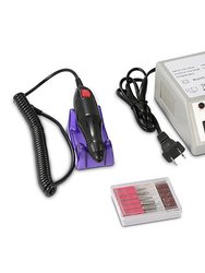 Professional Acrylic Nail Drill Machine 20000RPM Electric Handpiece w/6 Bits Cuticle Grinder Manicure Pedicure Polishing File Kit US UK Plug for Home