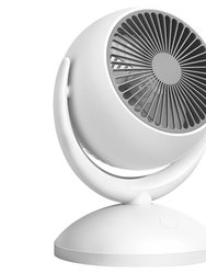 Quiet Electric Desk Fan - 4 Speeds, 360° Tilt Head - Ideal For Home, Office, Bedroom - White