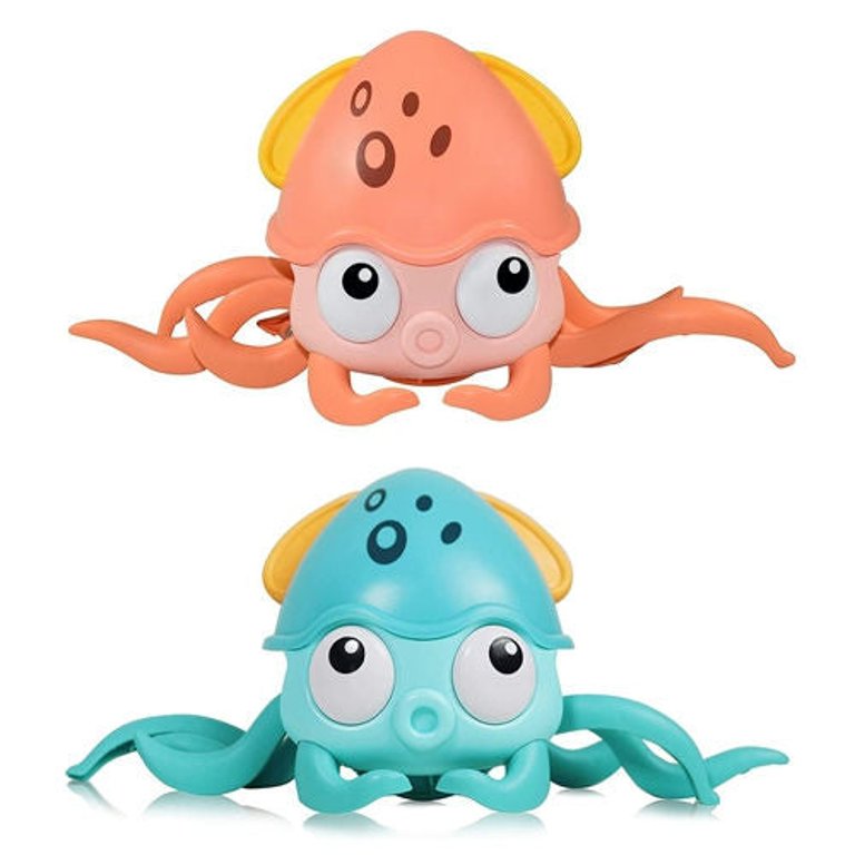 Rechargeable Baby Crawling Octopus Toy With Music LED Lighting Children Electric Moving Walking Kid Toy - Green