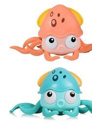 Rechargeable Baby Crawling Octopus Toy With Music LED Lighting Children Electric Moving Walking Kid Toy - Pink