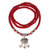 Red Agate Beaded Good Lock Bracelet - Red - Red