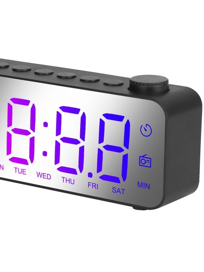 Fresh Fab Finds RGB LED Digital Alarm Clock - 8 Alarm Sounds, 8 Font Colors, 16 Volumes, 5 Dimmer Modes, 3 Alarm Settings - Black product