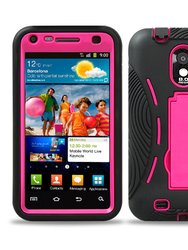 Samsung Galaxy S2 Epic Touch 4G D710 Pink Hybrid 2pc Stand Case Cover