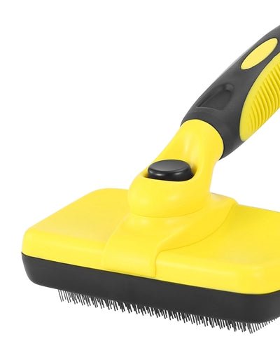 Fresh Fab Finds Self Cleaning Slicker Brush Pets Dogs Grooming Shedding Tools Pet Hair Grooming Remover - Yellow product