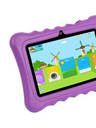 Shock-Resistant Silicone Snap-On Case With Stand For 7" Tablets - Purple