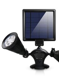 Solar Lights Outdoor Solar Power Motion Sensor Spotlights 2000lm Security Lights With Dual Head 360° Rotatable - Black