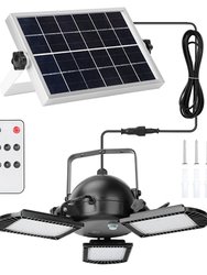 Solar Pendant Lights IP65 Waterproof Shed Light 120° Adjustable Garage Light With 3 Timing Modes 4 Brightness Levels Remote Control for Patio Porch