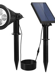 Solar Powered Spotlight Outdoor Dusk To Dawn Light Wall Path Lawn Garden Lamp Waterproof - Black