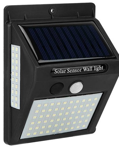 Fresh Fab Finds Solar Wall Light Outdoor 100 LEDs PIR Motion Sensor Lamps IP65 Waterproof Lighting For Garage Front Door Garden Pathway - Black product