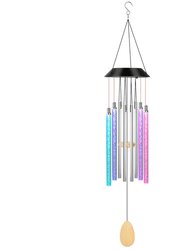 Solar Wind Chime Lights 7 Color Changing Decorative Lamp IP65 Waterproof Hanging String Lights w/ Dual Pendants For Home Garden Party Festival
