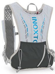Sport Hydration Vest Running Backpack With 15oz 50oz Water Bladder Adjustable Strap Storage Bag For Trail Running Marathon Race Hiking - Gray