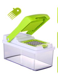Stainless Steel Vegetable Slicer Set - Quick Cutter With 3 Blades, Perfect For Potatoes, Tomatoes And Fruits