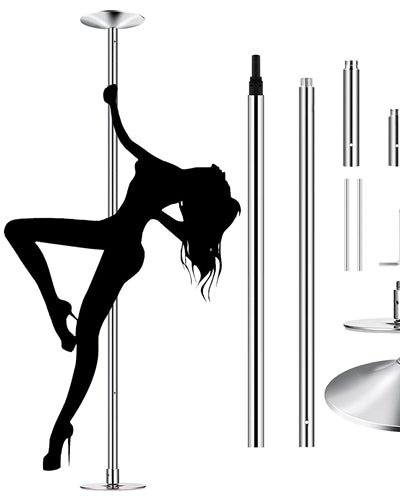 Fresh Fab Finds Stripper Dance Pole 45mm Spinning Static Dancing Pole With 88-108.1in Adjustable Height 551LBS Weight Capacity for Fitness Exercise Party Home Club Gy product