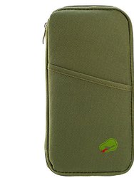 Travel Passport Wallet 12 Cells Ticket ID Credit Card Holder Water Repellent Documents Phone Organizer - Green - Green