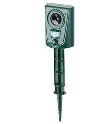 Ultrasonic Animal Repeller IP44 Waterproof Motion Sensor Repellent Outdoor Animal Deterrent w/ Flashing LED Light For Farm Garden Yard Repelling Deer
