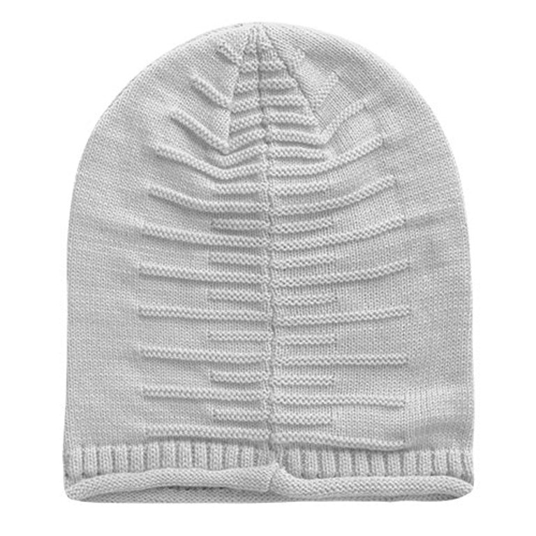 Unisex Knit Beanie Hat Winter Warm Hat Slouchy Baggy Hats Skull Cap 5 Colors - Gray - Gray