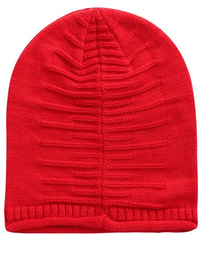 Fresh Fab Finds Unisex Knit Beanie Hat Winter Warm Hat Slouchy Baggy Hats Skull Cap 5 Colors - Red product