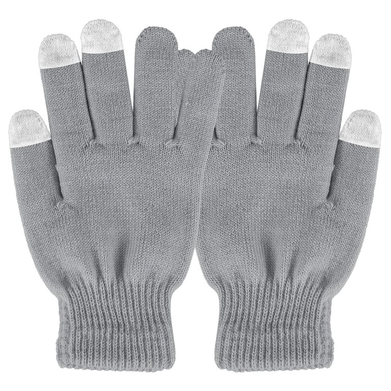 Unisex Winter Knit Gloves Touchscreen Outdoor Windproof Cycling Skiing Warm Gloves - Gray - Gray