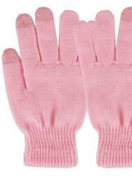 Unisex Winter Knit Gloves Touchscreen Outdoor Windproof Cycling Skiing Warm Gloves - Pink - Pink