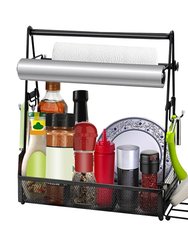 Utensil Caddy Metal Grill Caddy with Paper Towel Holders Utensil Holder