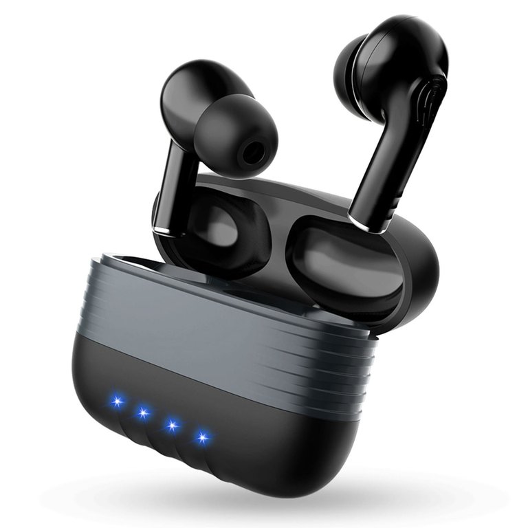 Waterproof Wireless 5.0 TWS Earbuds With Magnetic Charging Case - Sport Running, Driving, Working - Battery Display - Black