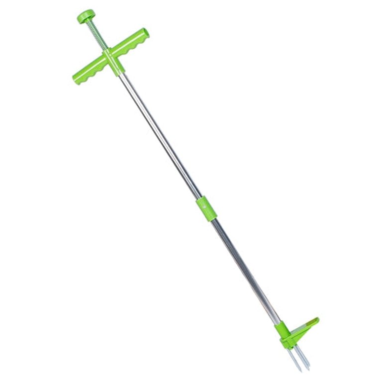 Weed Puller Twister Stand Up Root Removal Hand Tool 3 Claws Aluminum Grass Manual Remover 38.98" Long Handle With Foot Pedal