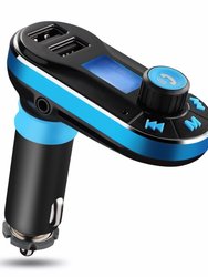 Wireless FM Transmitter with Dual USB Charger, Hands-free Call, MP3 Player, Aux-in, LED Display, Remote Controller - Black