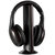 Wireless RF Headphones with Mic, Over-Ear Headsets, 98.4ft Range, Y-shaped Cable, for TV Radio CD - Black