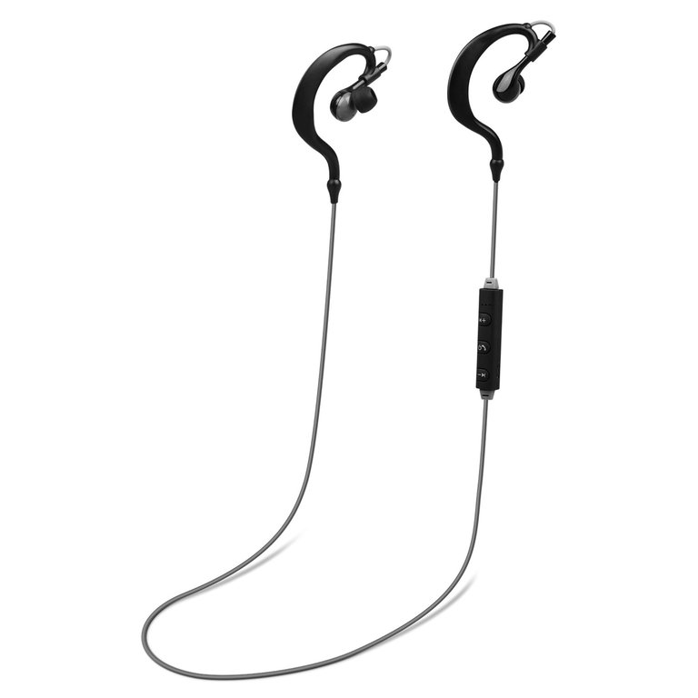 Wireless Sport In-Ear Headphones V4.1 - Sweat-proof Neckband Earbuds, Deep Bass, Mic - Running, Hiking, Travel - Black
