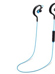 Wireless Sport In-Ear Headphones V4.1 - Sweat-Proof Neckband Earbuds, Deep Bass, Mic - Running, Hiking, Travel - Blue
