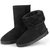 Women Ladies Snow Boots Waterproof Faux Suede Mid-Calf Boots Fur Warm Lining Shoes - Black - 10 - Black